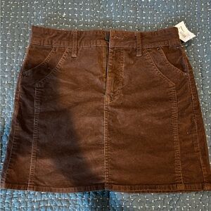 Time and Tru brown corduroy skirt, size 8, 17 inches long